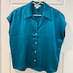 Rachel Zoe Turquoise Sleeveless Blouse